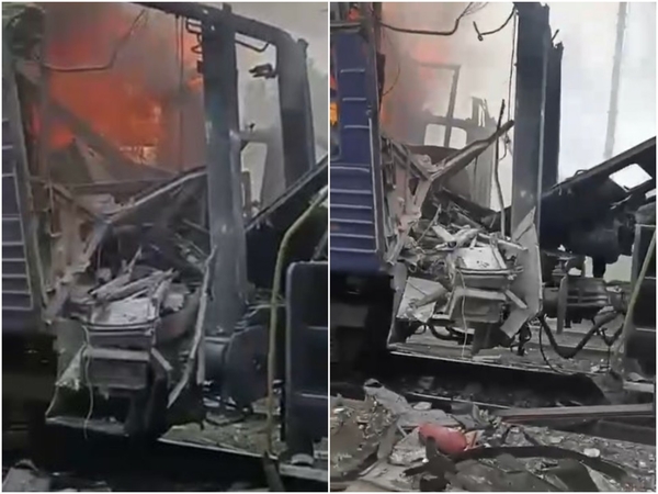 Rusijos dronas Ukrainoje smogė keleiviniam traukiniui