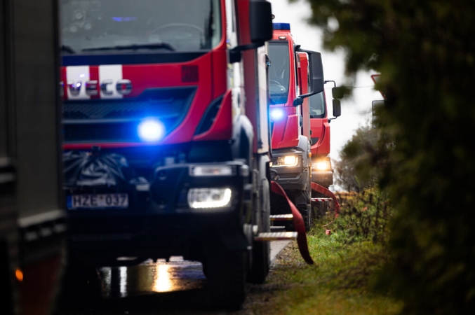 Kupiškio rajone kilo gaisras biokuro aikštelėje, įtariamas padegimas