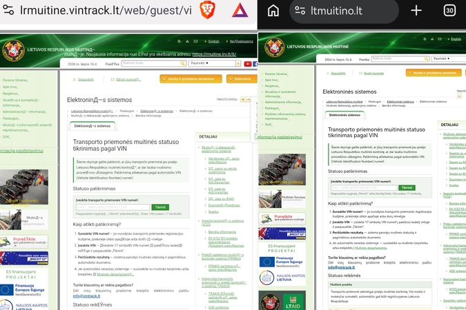 Suklastotos svetainės