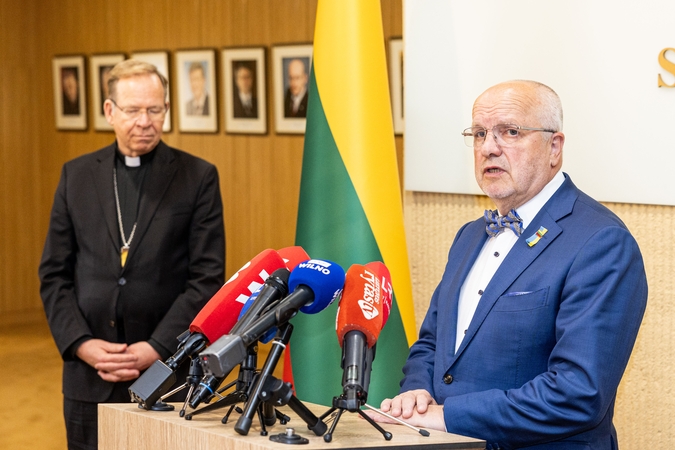 Gintaras Grušas (kairėje) ir Juozas Olekas