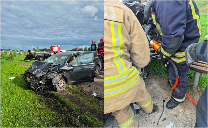 Tragiška avarija Abromiškėse: žuvo žmogus, dar du – sužeisti