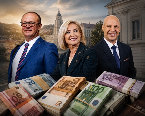 Ričardas Malinauskas (iš kairės),  Živilė Pinskuvienė, Raimondas Januševičius.