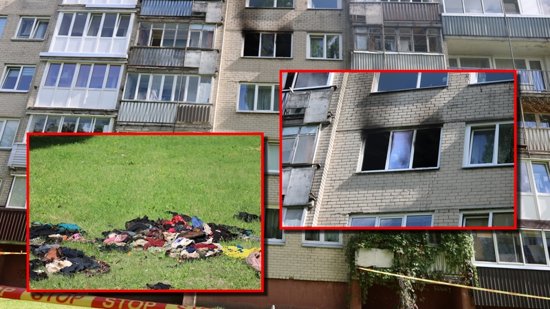 Butą Baltijos prospekte rijo liepsnos: prie durų rasta moteris