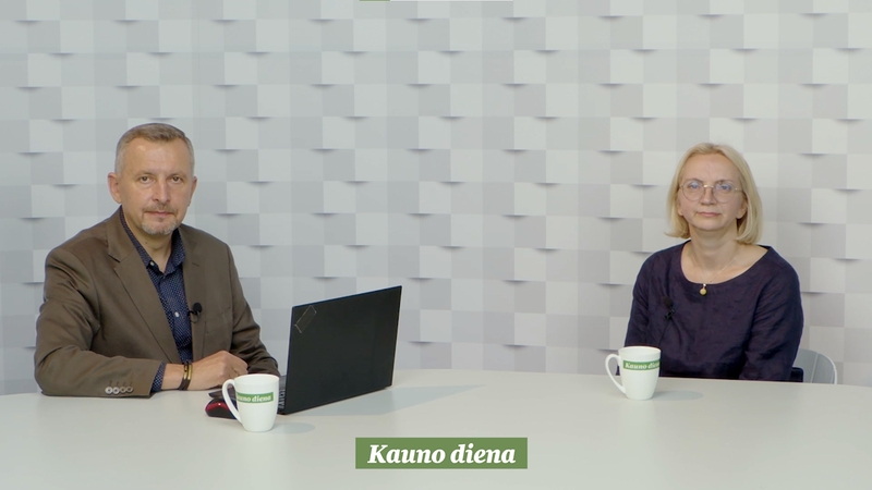 Gražvydas Muižys (kairėje) ir profesorė Kristina Juraitė