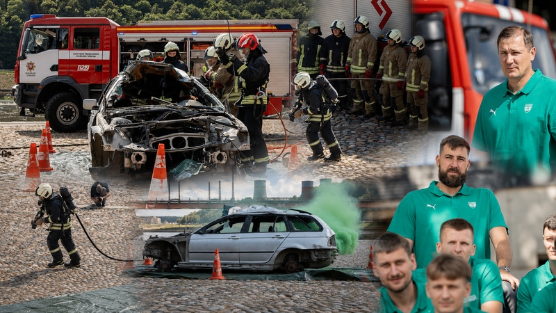 „Gal kažkuris žalgirietis vėliau taps ugniagesiu?“: amfiteatre – neeilinis reginys