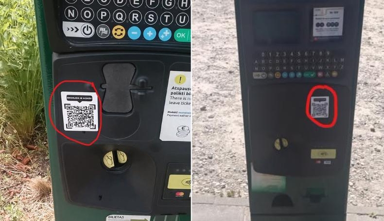 Jokiais būdais neskenuokite šių QR kodų