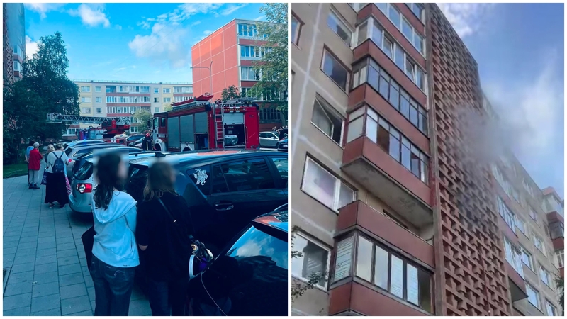 Klaipėdoje kilo gaisras daugiabutyje: rastas apdegęs žmogus