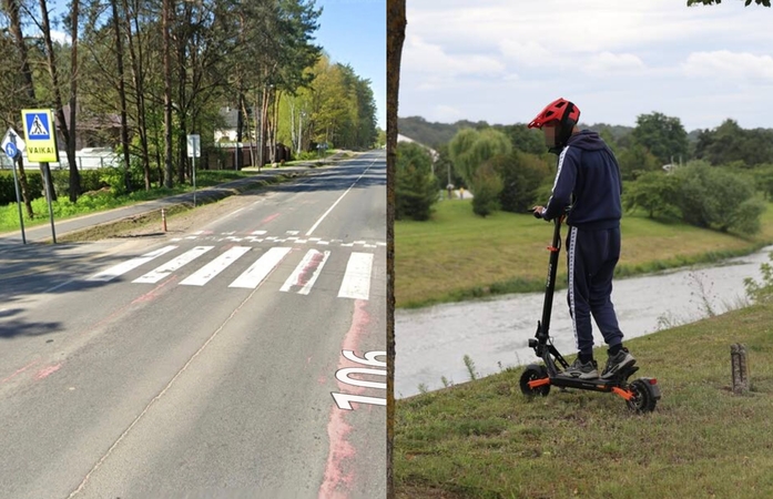 Po stipraus smūgio atsistojo ir dingo miške: ieškomas partrenktas paspirtukininkas