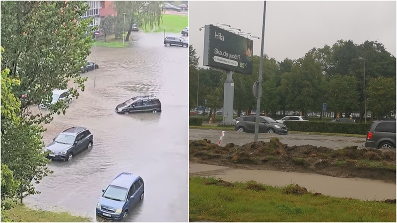 Klaipėdą užplūdo liūtis: gatvės jau tvinsta