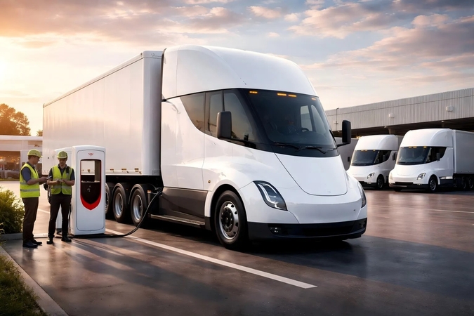 Debiutas: pirmasis „Semi“ pasirodymas Europoje – 2024-aisiais parodoje „IAA Transportation“.