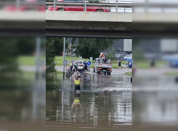 Po liūties Vilniuje fiksuoja nepavydėtinus vaizdus: į darbus žmonės turi išvažiuoti jau šiandien!