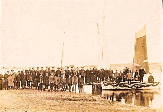 Šventosios uosto pirmojo molo statybų pradžios pašventinimo iškilmės 1925 m.