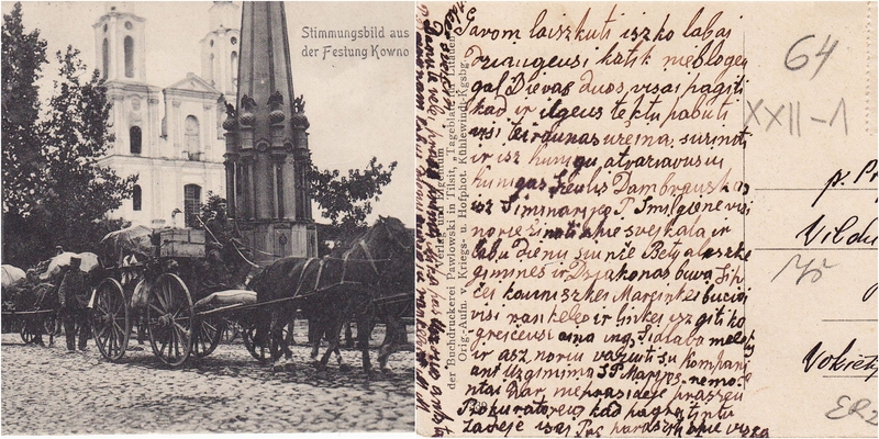 Atvirlaiškis „Stimmungsbild aus der Festung Kowno“. Marcelės Mačiulytės laiškas Maironiui. 1928 m.