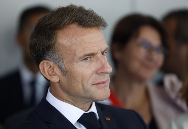 Emmanuelis Macronas palaiko naujas sankcijas Rusijai dėl drono incidento Vokietijoje