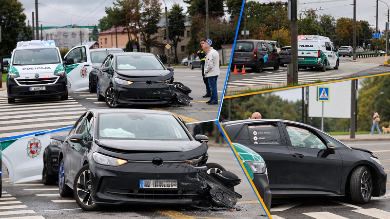 Avarija Klinikų prieigose: neprasilenkė miesto autobusas ir medicinos klinikos automobilis