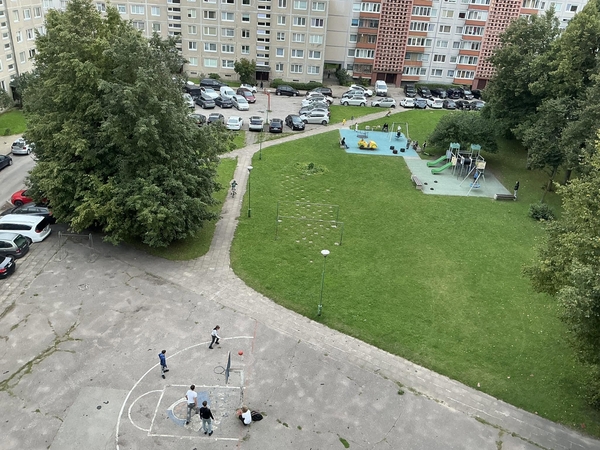 Erzelis: vaikai negali žaisti krepšinio daugiabučių namų kieme, nes esą trukdo kaimynams.
