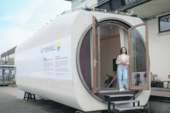 Transformacija: buvęs jėgainės mašinų skyriaus gaubtas virto kompaktišku būstu. Pritaikymas: iš atitarnavusių sparnų medžiagų pagamintos kalnų slidės.