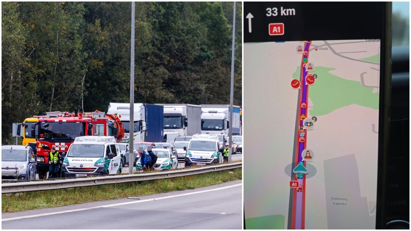 Magistralėje susidūrė trys automobiliai: kelias – nepravažiuojamas