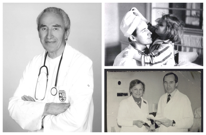 Asmenybė: prof. A. Šeškevičius paliko ryškų pėdsaką ir Lietuvos medicinoje, ir visuomeninėje veikloje. Nuotraukose – vaikų ligų praktikos 1968 m. akimirka; su kolege Rita Rimdeikiene.