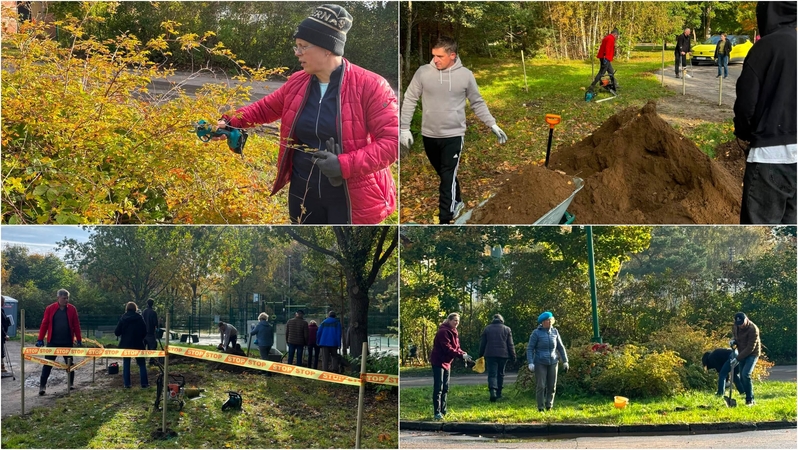 Sutvarkė: giruliškiai yra darbštūs žmonės – savaitgalį grėbė lapus ir tvarkė ne savo kiemus, o viešąsias teritorijas.