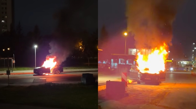 Priežastys: automobilis liepsnojo atvira liepsna, kas sukėlė gaisrą, kol kas neaišku, aplinkybės tiriamos.