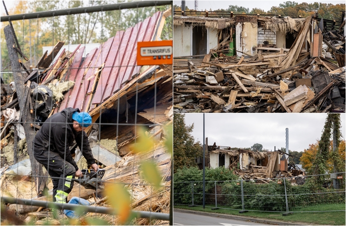 Darbai: šiuo metu vyksta pastato, esančio A. Juozapavičiaus pr. 121, griovimo darbai.