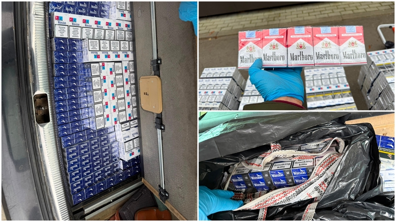 Pareigūnų sustabdytame automobilyje – 2200 pakelių nelegalių cigarečių