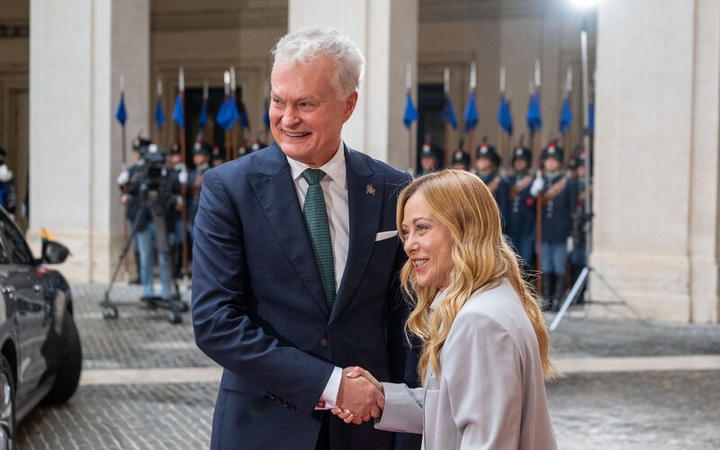 Nausėda Romoje susitiko su Italijos premjere Meloni