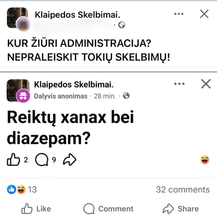 Slapstosi: psichotropinių vaistų ieškantis asmuo savo tapatybės atskleisti nepanoro – pranešimą paskelbė anonimiškai.