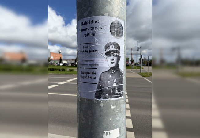 Proklamacijos: patriotiški šūkiai, pasak specialistų, ne visuomet reiškia tik meilę tėvynei. Kad patrauktų klaipėdiečių dėmesį, anonimai panaudojo ir partizanų generolo Jono Žemaičio-Vytauto atvaizdą.