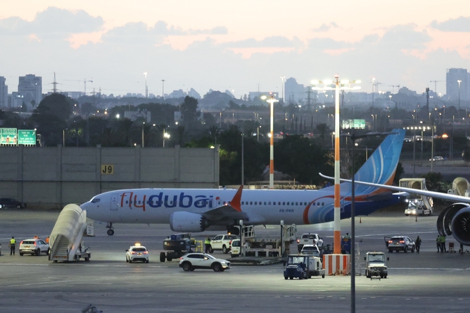  „Flydubai“ lėktuvas Ben Guriono oro uoste Izraelyje