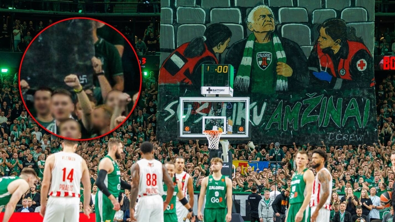 Už svastikos demonstravimą per „Žalgirio“ rungtynes kauniečiui teks susimokėti