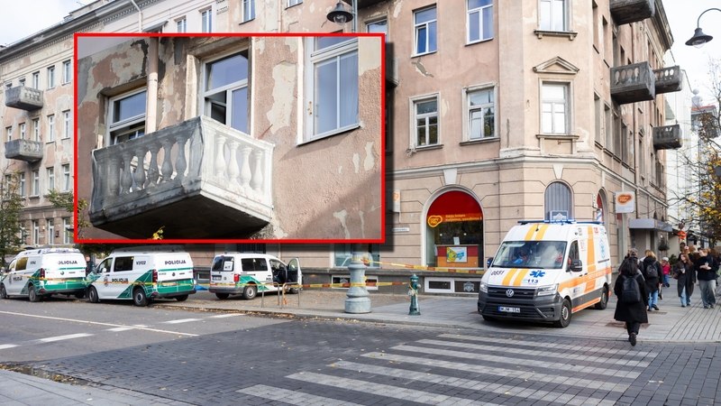 Tragedija Vilniaus centre: iškritęs pro balkoną žuvo vyras
