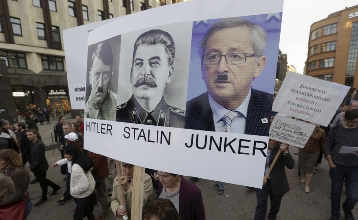 Šimtai latvių dalyvavo eitynėse prieš migrantus