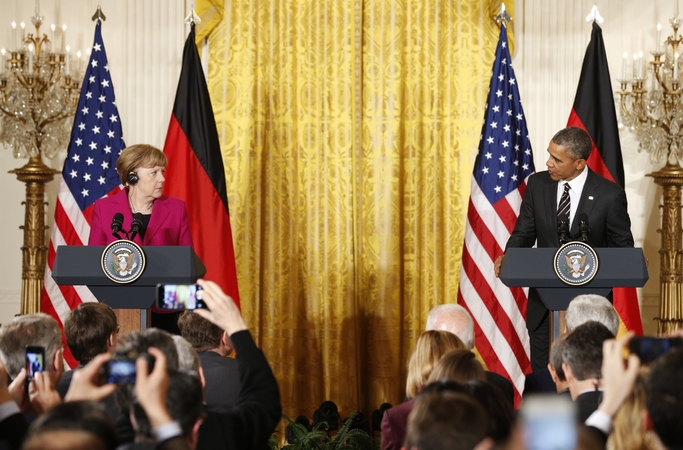 Angela Merkel ir Barackas Obama