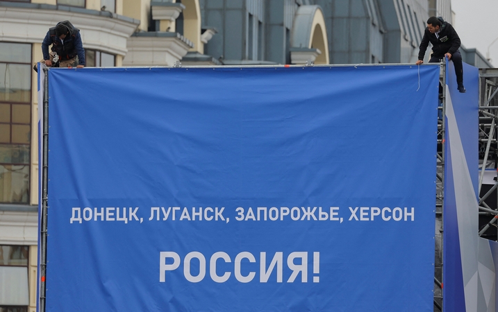 Rusija per ceremoniją Kremliuje aneksuos daugiau Ukrainos teritorijų