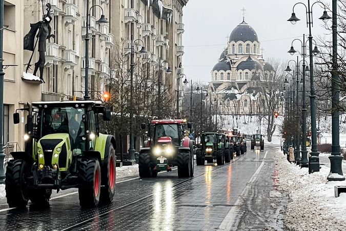 Protestuojantys ūkininkai Vilniuje