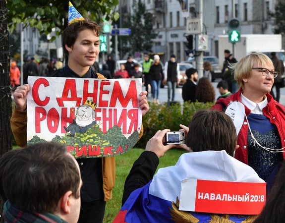 Maskvoje sulaikyta virtinė opozicijos lyderio A. Navalno šalininkų