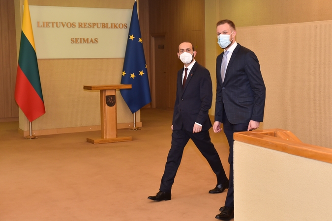 G. Landsbergis su parlamento vadovu kalbėjo apie reformų procesą Armėnijoje