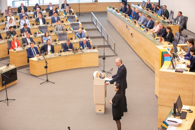 G. Nausėda kalbėjo ir apie Seimo susiskaldymą: pasigedo politinės kultūros