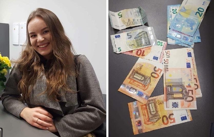 Lietuvos sąžinė: mergina į policiją atnešė rastą piniginę su 520 eurų