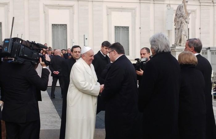 L. Linkevičius pakvietė popiežių Pranciškų apsilankyti Lietuvoje