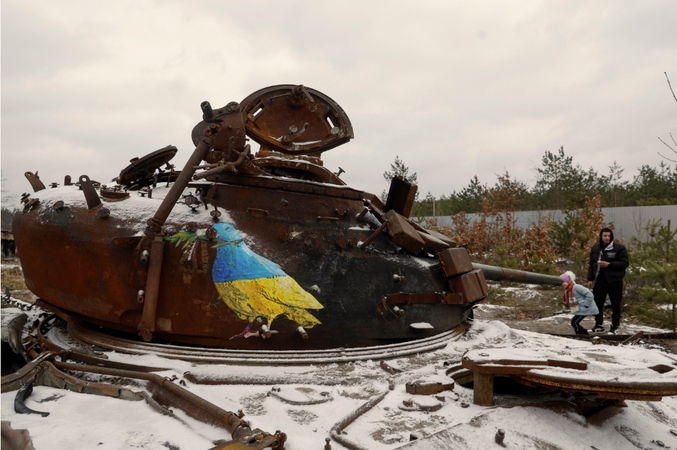 Lietuvoje bus galima gyvai pamatyti Ukrainos pajėgų sunaikintą rusų tanką
