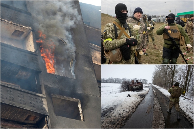 Karas Ukrainoje: miestuose vėl kaukia oro pavojaus sirenos, Kyjive girdisi sprogimai