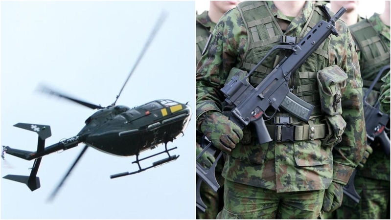Per pratybas – karių paieška: pasitelktas sraigtasparnis ir pasieniečiai