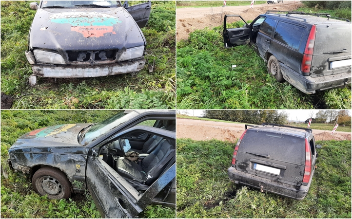 Su vogtu „Volvo“ toli nenuvažiavo – kelionę ilgapirštis baigė griovyje