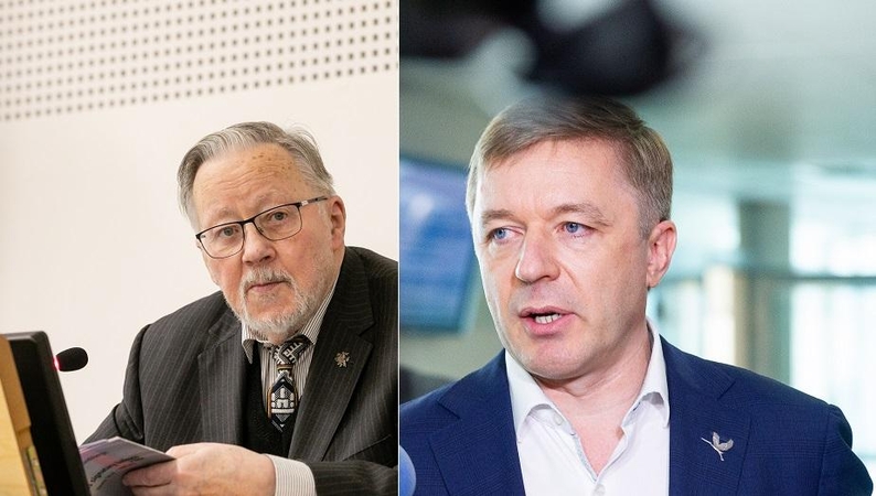Vytautas Landsbergis (kairėje) ir Ramūnas Karbauskis
