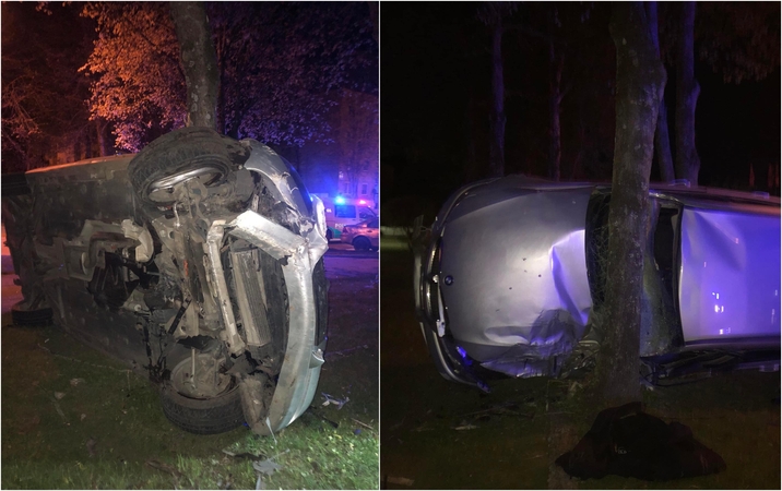 Palangoje apsivertė BMW: liudininkas teigia, kad jaunuoliai kvepėjo ne motinos pienu