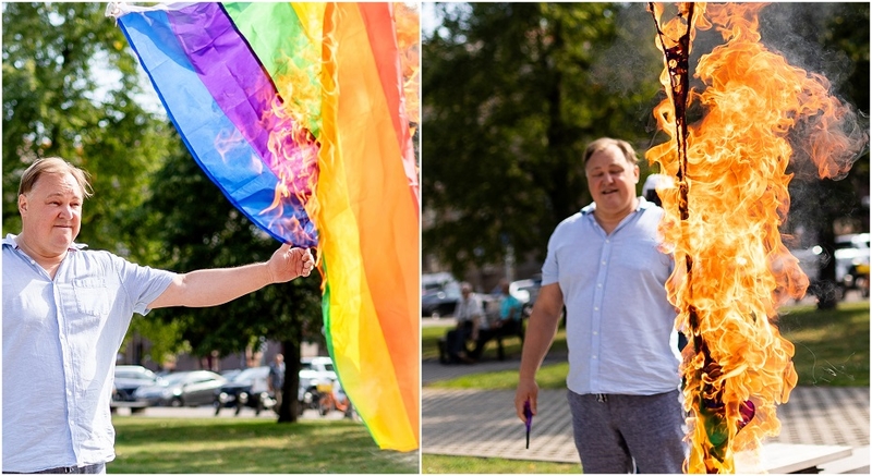 Vyrui prie Seimo sudeginus LGBTIQ vėliavą, policija spręs dėl ikiteisminio tyrimo