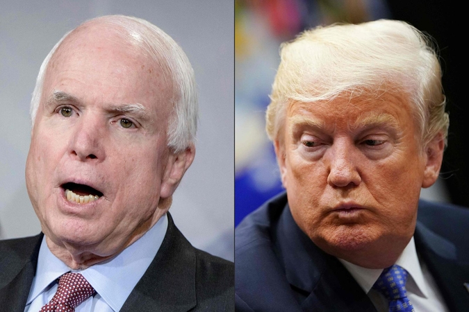 D. Trumpas atsisakė oficialiu pareiškimu pagerbti velionį J. McCainą